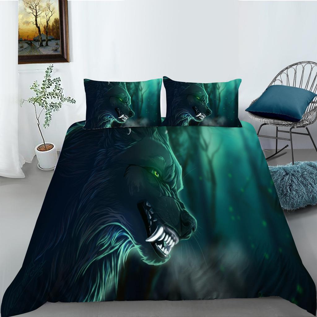 Polyester Bedding Two Or Three-Piece Digital Printing Wolf Series Can Be