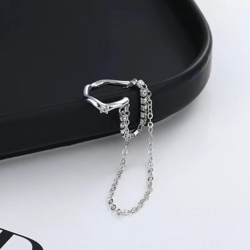 1PCS Fashionable And Exquisite Zircon Chain Tassel Ear Bone Clip Neutral And Simple Ear Hole Free Earrings Party Jewelry Gift