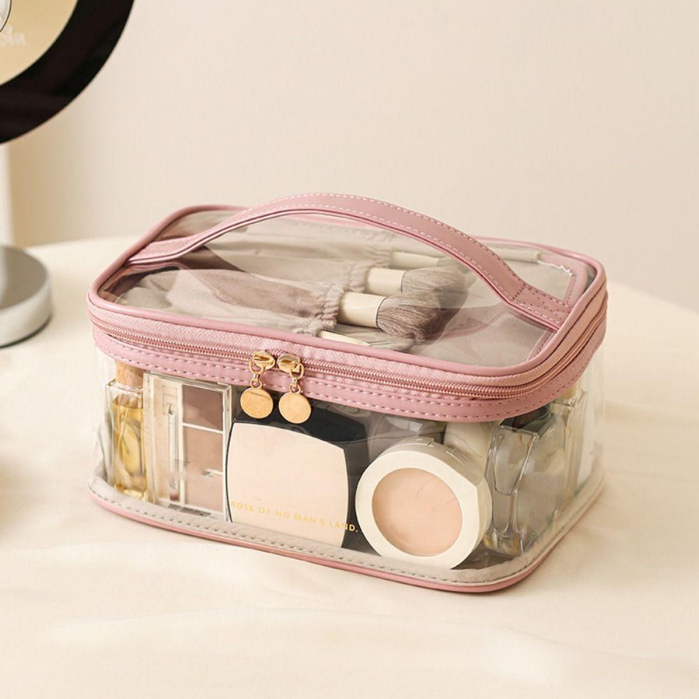Transparent PU Cosmetic Bag Toiletry Bag Makeup Bag Practical Cosmetics and Jewelry Bag  Studio