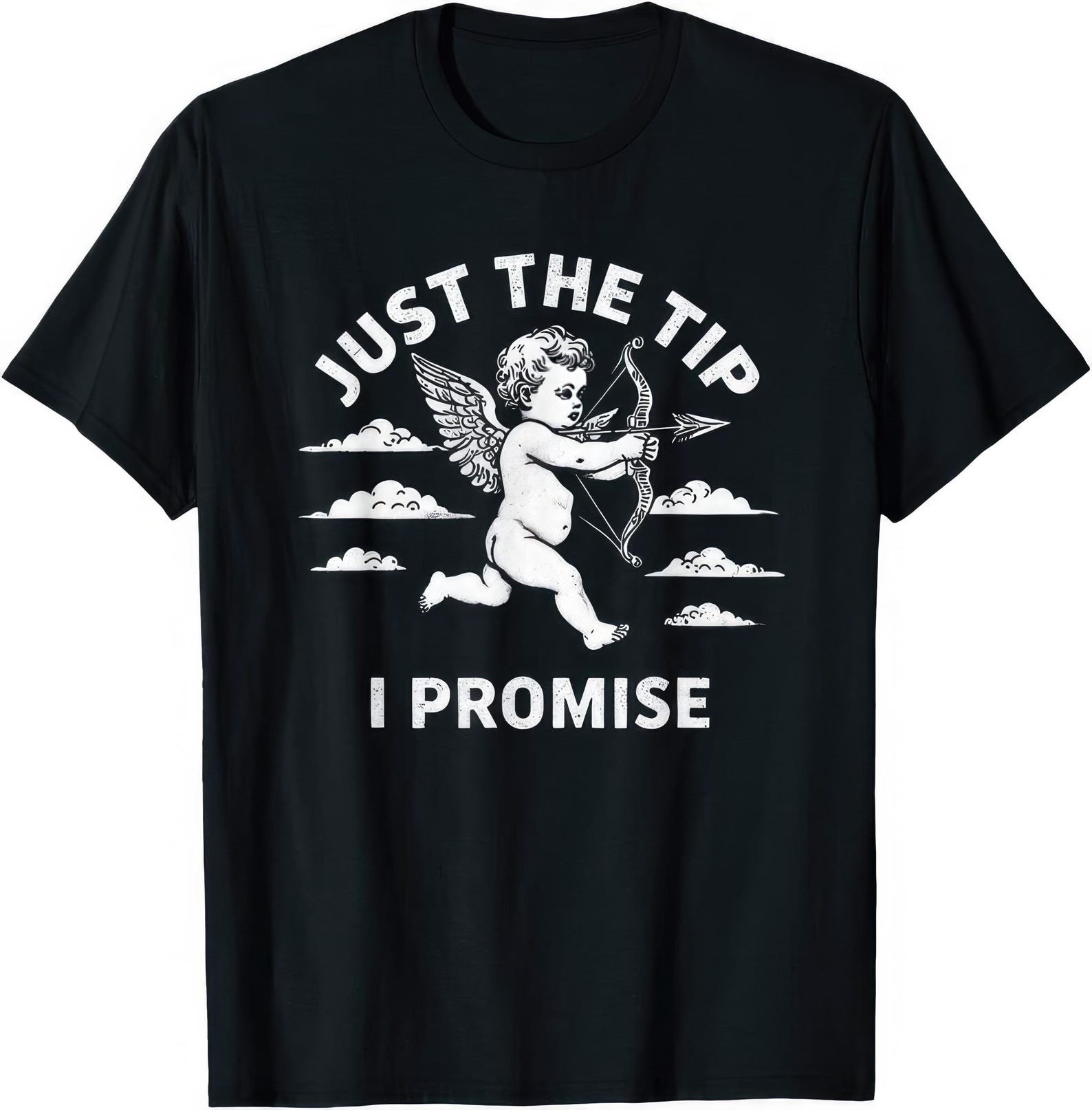 Cupid Arrow Just The Tip I Promise Funny Joke Humor T shirt 4XL