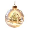 Palline di Plastica per Festa Ornamento Luminoso Storia di Natale, Palla Appesa 3D Luminosa con LED Caldo, Mini Decorazione Festiva da Interno/Esterno Festività