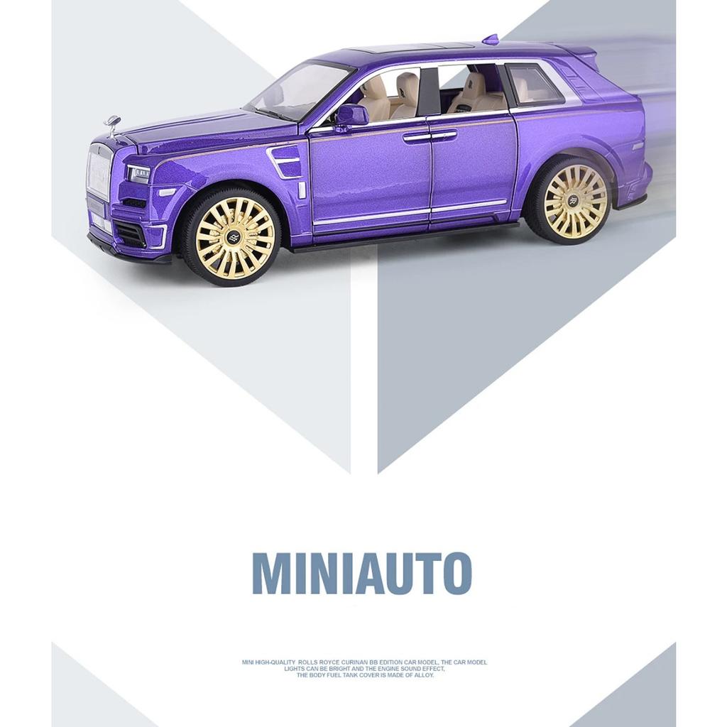 1/24 Rolls Royce Cullinan Black Badge Alloy Model Car Toy Diecasts Metal Casting Sound and Light Car Toys Vehicle