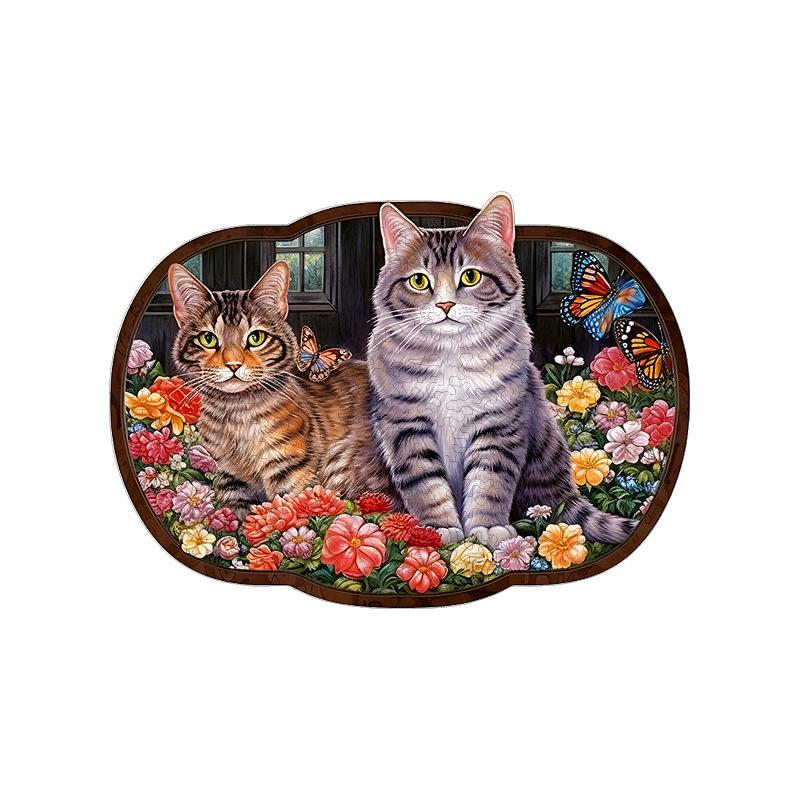 

Неправильный 3D Деревянный Пазл Животное Игрушка Exclusive Paper Box Flower Cat A5