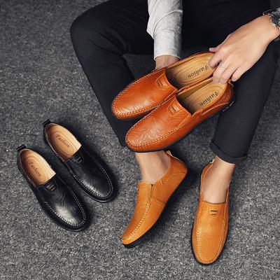 Men's Leather Shoes Simple Fashion Moccasins Genuine Leather Casual Shoes Men's Shoes Summer