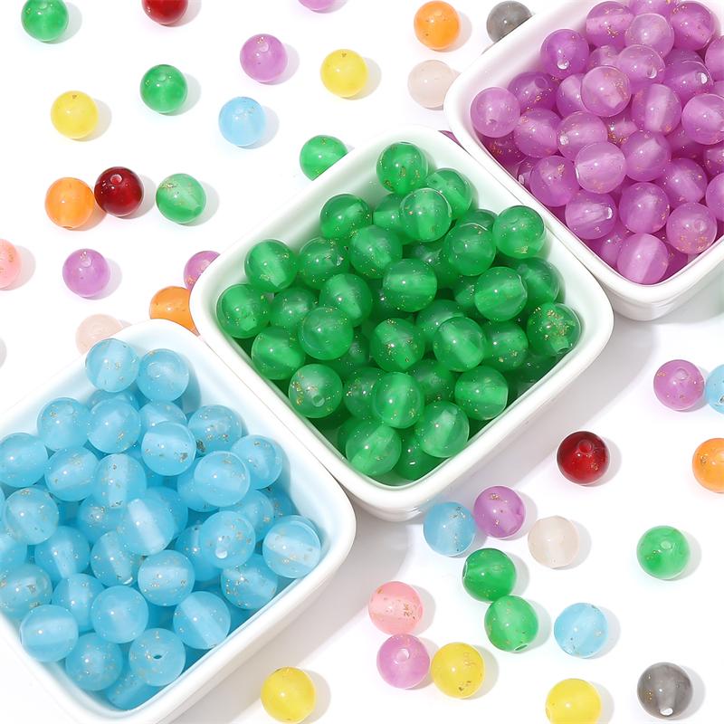 Resin Round Beads Pendant Charms for Jewelry Findings DIY Necklace Bracelet