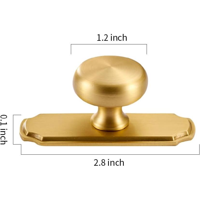 2 Pack 1-1/5 inch Kitchen Cabinet Knobs Pulls Drawer Knobs Brass Vintage Dresser Cupboard Hardware Pulls Knobs Handle, Brushed Brass
