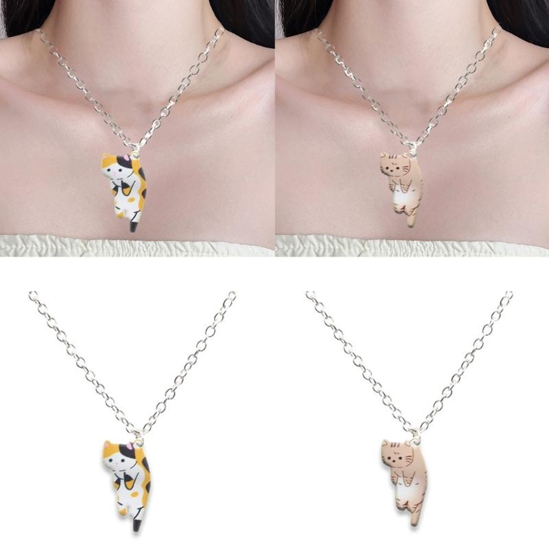 Chic Cat Pendant Clavicle Chain Ornament Vintage Necklace for Daily Wear Parties