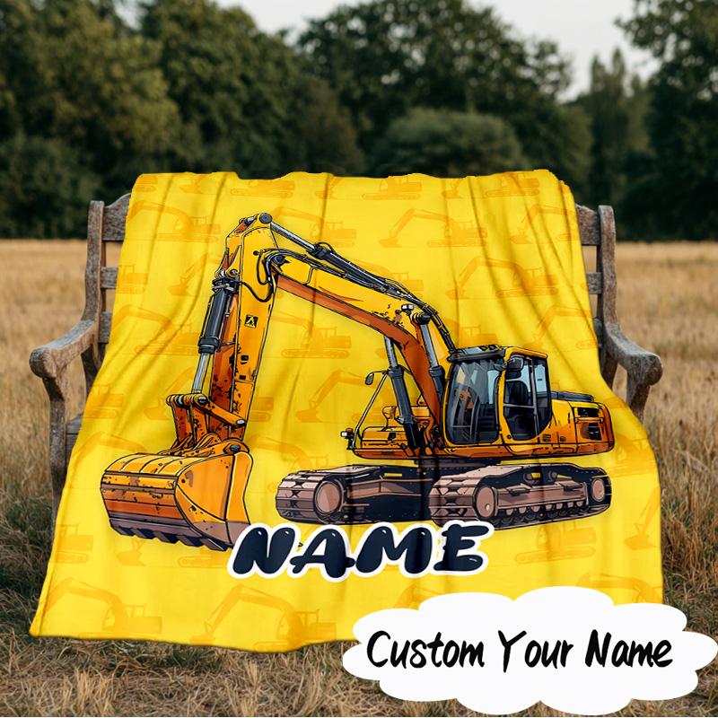Custom Name Cartoon off-road vehicle truck Blanket Ideal Bedding Blanket Perfect for Travel, Camping, Living Rooms,Offices, Sofas, Fan Christmas gift