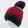European and American Jacquard Wool Hat for Women, Warm and Cold-proof In Winter, Piled and Thickened Head Warmer, Color Knitted Hat