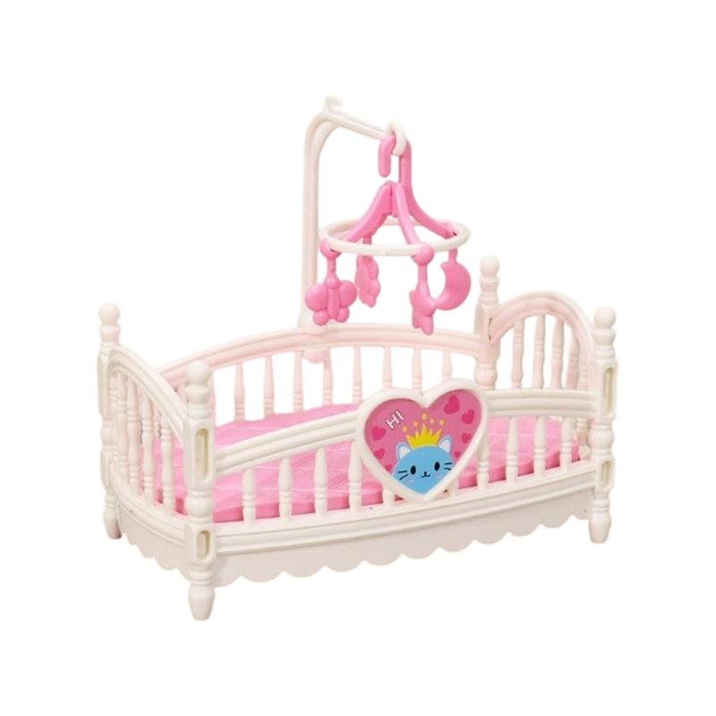 Dollhouses Crib Model Realistic Dollhouses Mini Crib Realistic Play Single Realistic 1:12 Model Mini Size Toy