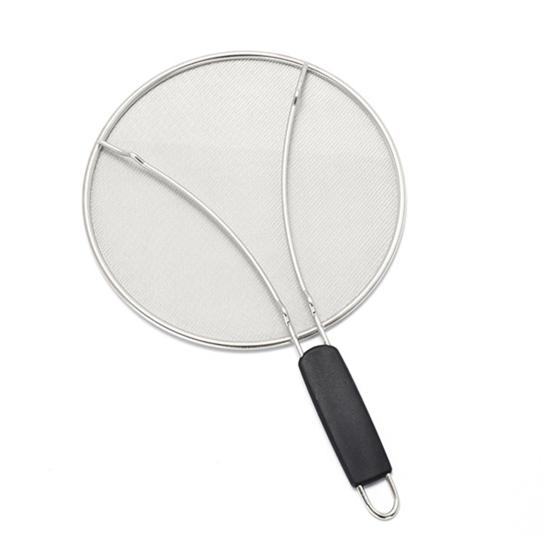 

Splatter Guard Stainless Steel Fine with Easy-Grip Mesh Screen Handles Blocks Oil Stains Splash Resistant 25cm