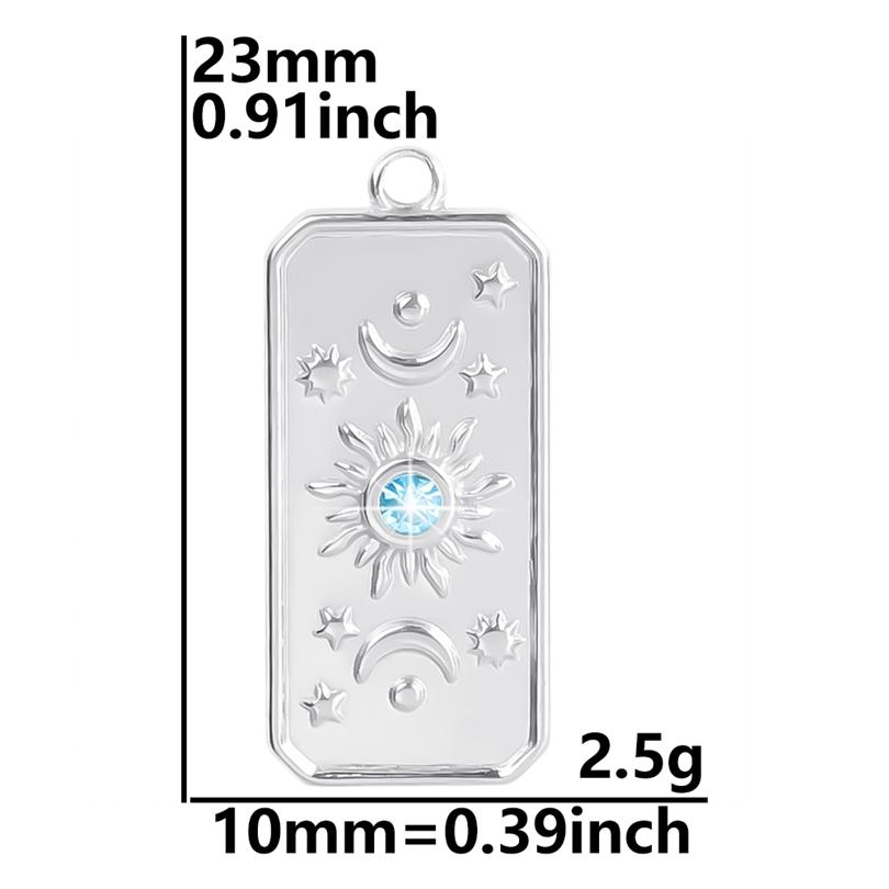 5pcs/Lot Silver Color Le Soleil Pendentif Stainless Steel Charm Pendants For Jewelry Making Supplies Metal Sun Charms Decoration