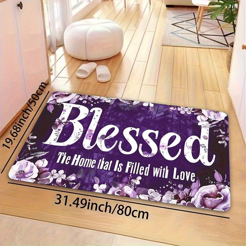 1pc Blessing Full of Love Home Wreath Living Room Carpet Bedroom Carpet Indoor Door Mat Machine Washable Entrance Door Mat Decorative Carpet