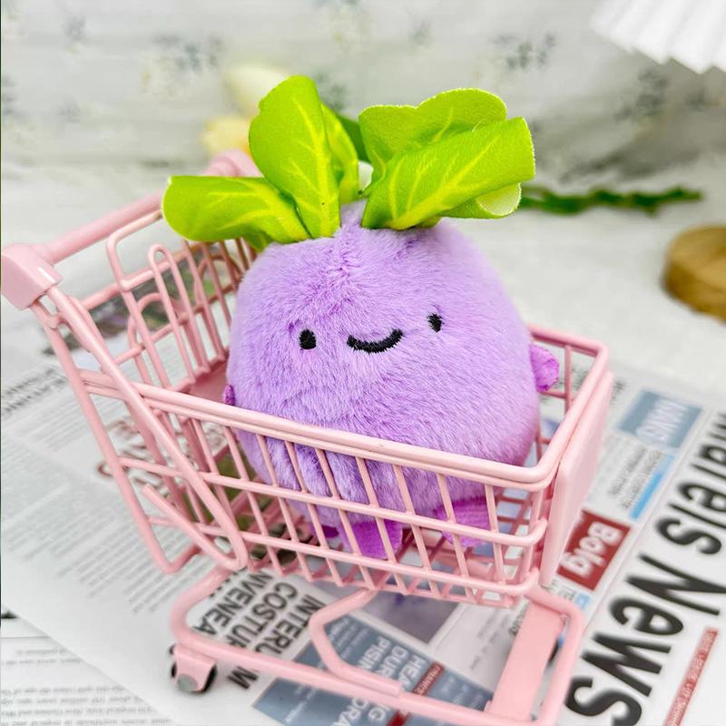 Cartoon Cabbage Plush Toy Pendant Cute Kohlrabi Keychain Creative Simulation Vegetable Plush Toy Bag Decor Keychain Cute Gift 8-12cm