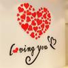 Adesivi Murali a Forma di Cuore Caldi Romantici Soggiorno Camera da Letto Acrilici Autoadesivi Caldi Decorazioni Murali per Stanza di Ragazza