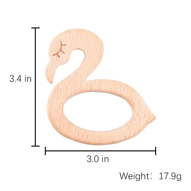 1pc Baby Teether Wooden Animal Pacifier Pendant BPA Free Beech Koala Rodent Baby Gym Accessories Teeth Pendant Children'S Goods