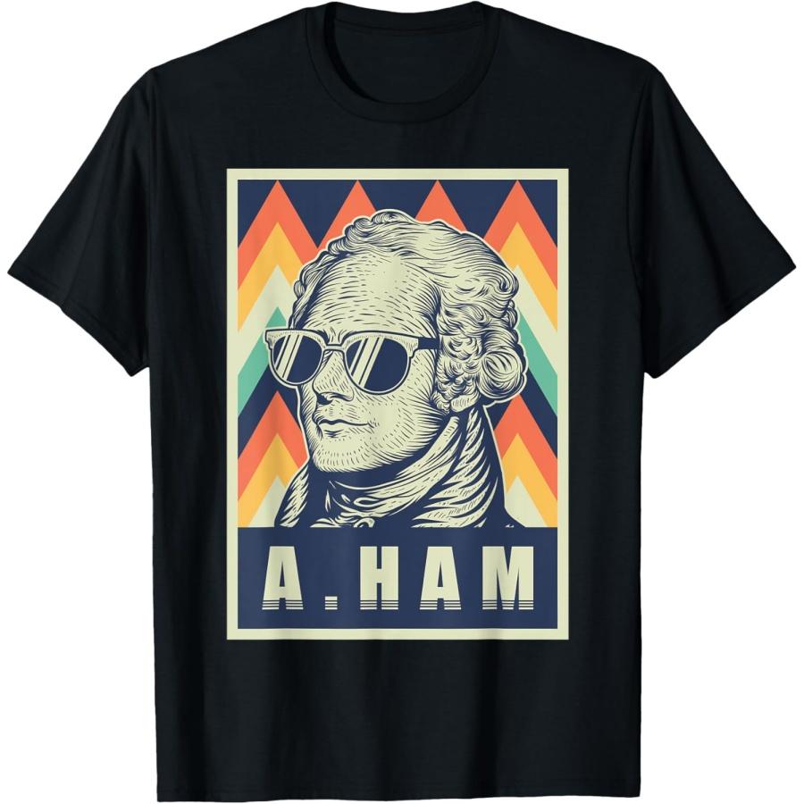 Retro Vintage Alexander Hamilton Tshirt Wearing Sunglasses T-Shirt(1) XXXXXL чёрный