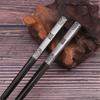 Hollow Reusable Chinese Japanese 304 Stainless Steel Korean Flatware Tableware Chopsticks Kitchen Supplies