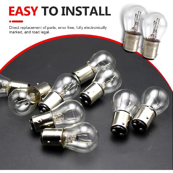 WZP 10PCS 1157 Tail Light Bulb, Universal Brake Light Bulb Compatible with P21/5W S25 BAY15D 7528 2357 2057 1016 1034 1076, Replacement for Marker