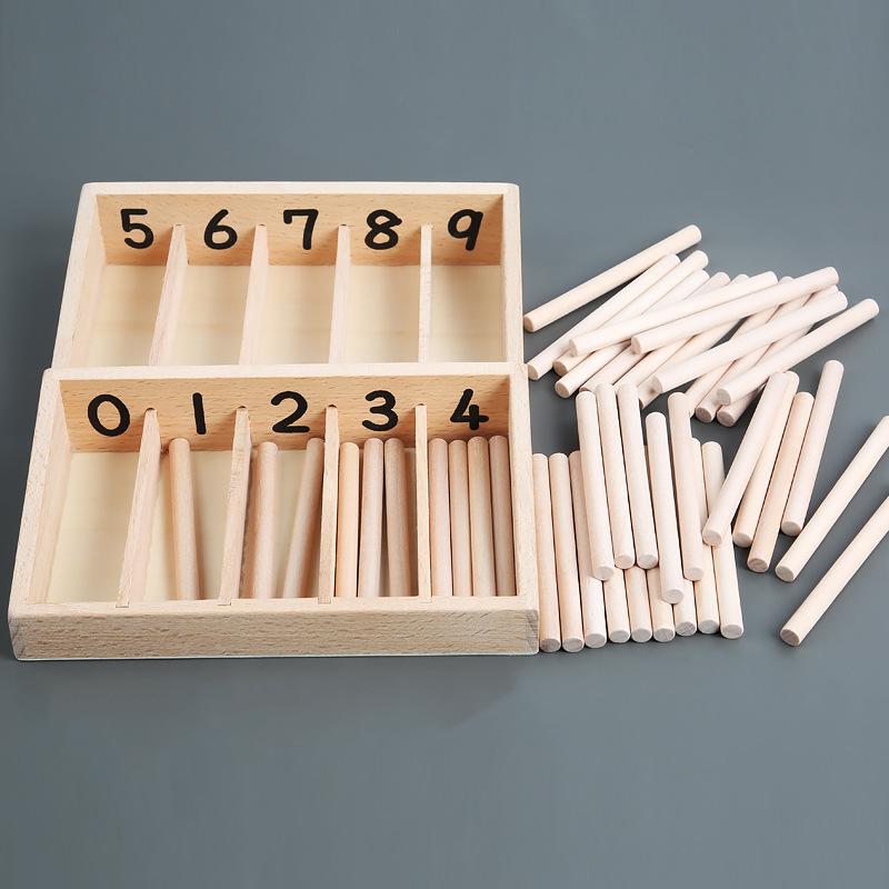 

Teaching aids family pack wooden teaching aids family pack spindle box Montessori kindergarten