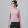 Women's Elastic Knit Long-Sleeve Crew Neck Quick-Dry Fitness Top for Running & Yoga - Autumn/Winter Collection