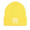 MONDAY HATES YOU TOO" Warm Knit Cap Beanie, White Text Man Cap Stretchy Candy Color Solid Color Gorro Knitted Hat Beanie