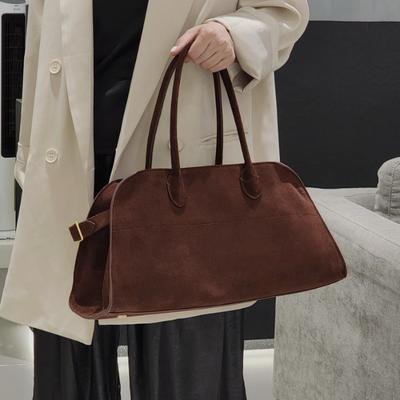 Frosted Cowhide Handbag, Genuine Leather Tote Bag, Large-capacity Commuter Bag, Slack Underarm Bag, Shoulder Messenger Bag, Women