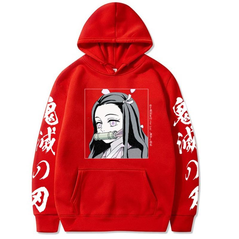 Kamado Nezuko Japanese Animation Hoodies Men Long Sleeve Sweatshirts Women Casual Harajuku Streetwear Pullovers Sudaderas