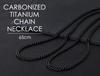 Phiten Titanium Carbide Chain Necklace, 65cm, Made with Pure Titanium, Titanium Carbide Coating, Black, Curb Chain, 65cm Length, for Men and Women