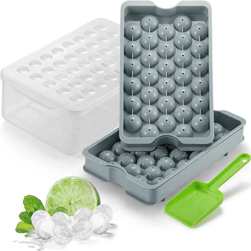 

ABWR-Mini Ice Cube Tray With Bin & Scoop Crushed Ice Tray For Chilling Drinks Coffee Juice