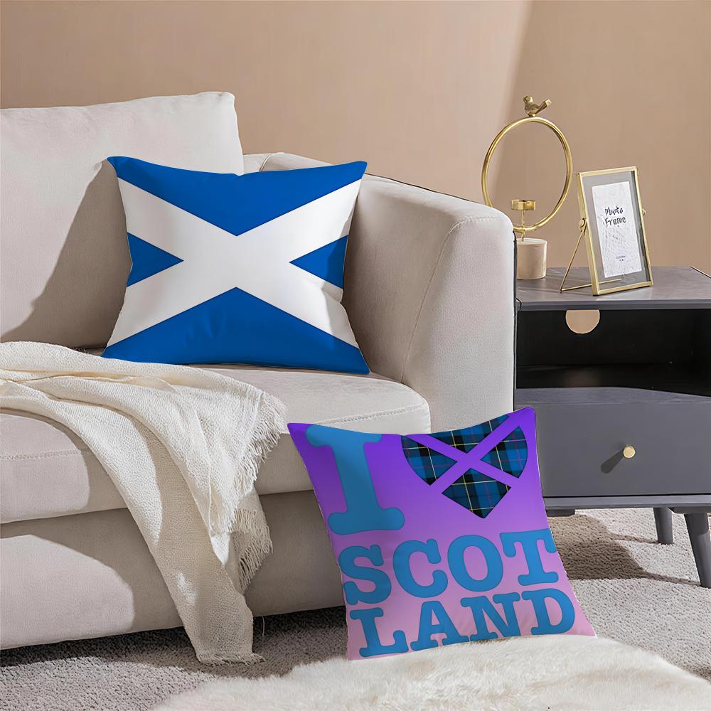 Scotland Sco Flag Cushion Cover Eco-Friendly Odorless Healthy Pillowcase Soft & Comfortable Kid-Safe No Filling