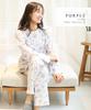 Nishiki Made In Domestically Smooth Long Front Top and Bottom Long Loungewear for Spring and Autumn Women's Pajamas, Japan, Sewn, 100% Cotton,