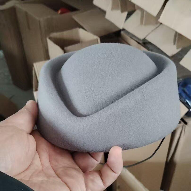 Cappello a Cilindro Riccio Retrò, Berretto di Lana Monocolore, Cappello Elegante da Banchetto Quotidiano per Donna