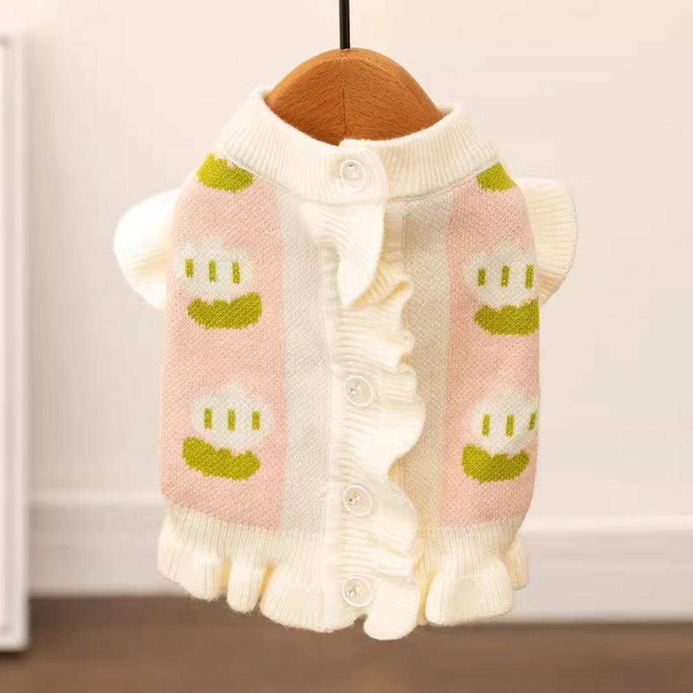 Autumn and Winter Colored Letters Small and Medium Dogs Bigbear Teddy Warm Puppy Dog Knitted Sweater Cat Pet Clothes