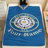 1PC Custom Name Leeds United Football Club Patterned Flannel Blanket For All Seasons for Home Decor Warmth and Comfort Gifts Holiday Present -HE148