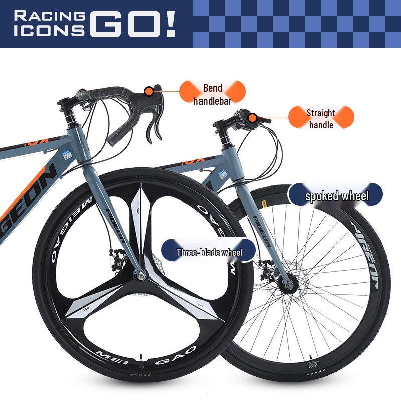 700C Road Bike with Spoke Wheel: Unisex Mountain Bicycle with Variable Speed