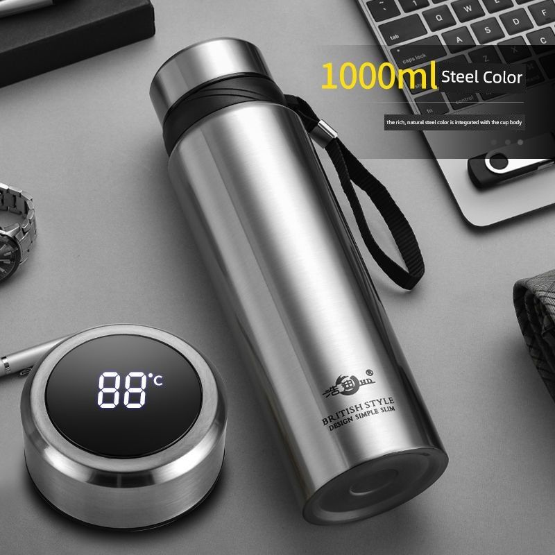 Smart 304 Stainless Steel Large Capacity Vacuum Cup for Male and Female Students Indoor Outdoor Portable Business Tea Making Water Cup