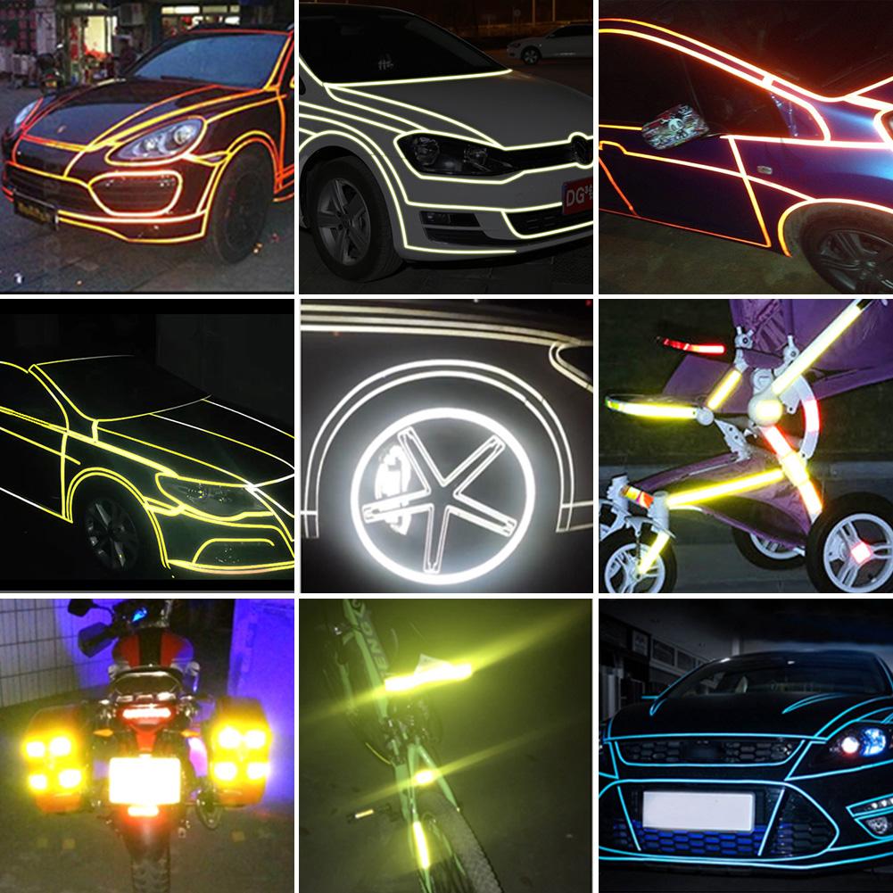 8Mx1cm PVC Night Reflective Taśma Naklejki Hi Vis Viz Bezpieczeństwo Samochód Motocykl Rower Jazda Na Rowerze Samoprzylepne Naklejki Ostrzegawcze Bezpieczeństwa
