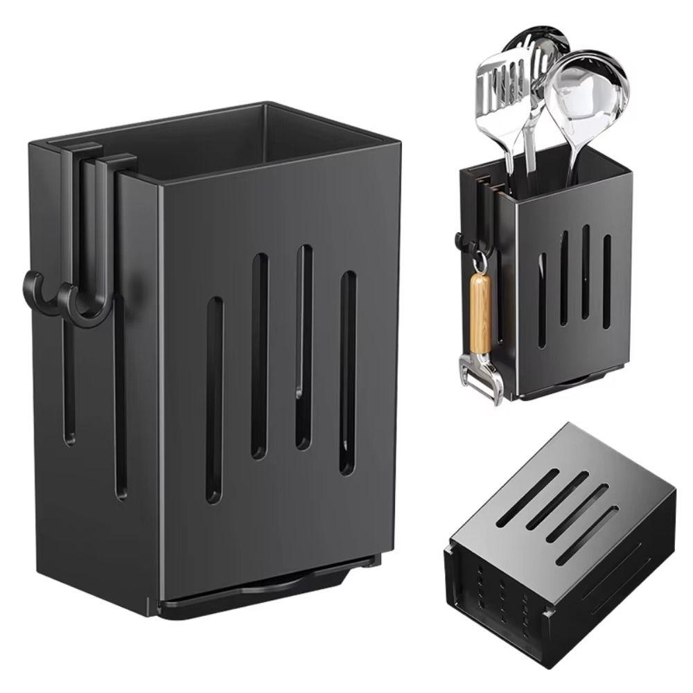 Wall-Mounted Chopstick Holder Draining Spoon Fork Storage Rack Durable Tableware Organizer