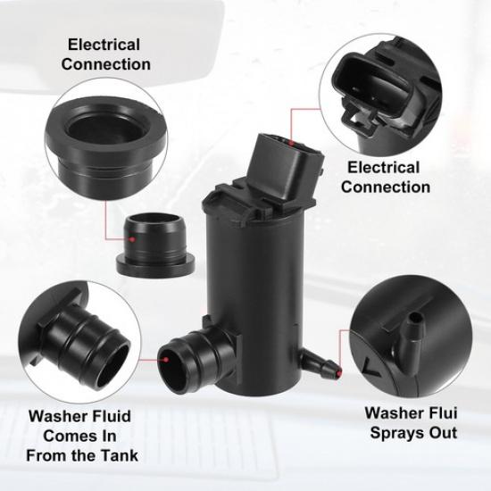 Pack of 1 For Toyota Camry Windshield Washer Motor Pump with Grommet 85330-12340