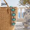 Imitation Turquoise Jewelry Inlay Bracelet Bohemian Style Distressed Adjustable Chain