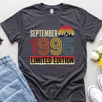 T-shirt Édition Limitée Septembre 1996, T-shirt Graphique Rétro 30ème Anniversaire, Tenue d'Anniversaire Vintage 1996, Haut d'Ensemble d'Été