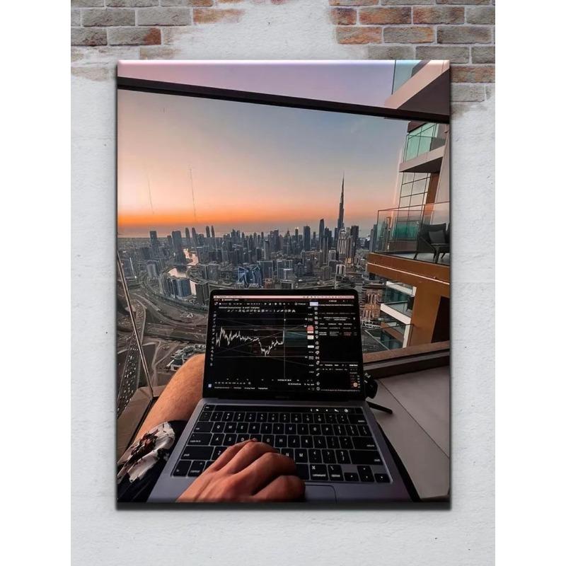 Money Banknotes Wall Art, Cash Decor Painting 20x30cm