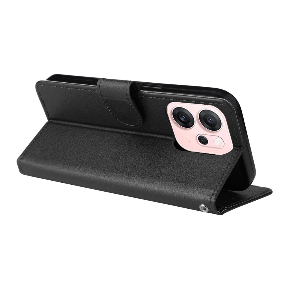 For Oppo Reno14 F 5G Case Wallet Stand PU Leather Phone Cover with Wrist Strap