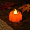 Reusable Holiday Scene Decorations 2Pcs Halloween Pumpkin Flameless Candles, Battery Operated LED Candle, Decorative Candles Atmosphere Lighting