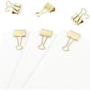 100 Pack Mini Gold Binder Clips 5/8 Inch (15 mm), Colored Little Paper Clamps, Small Tiny Micro Size Paper Clips for Office Home School Business 0.6"