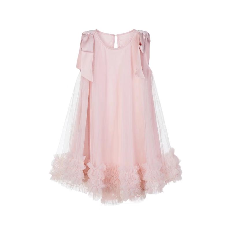 Girl s Sweet Mesh Princess Sleeveless Dress 150