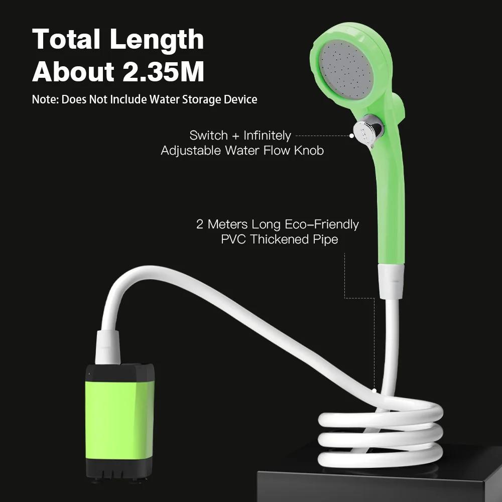 6000mAh Full Screen Intelligent Digital Display Shower Kit Portable Camping Shower Pump Adjustable RV Outdoor Shower Kit