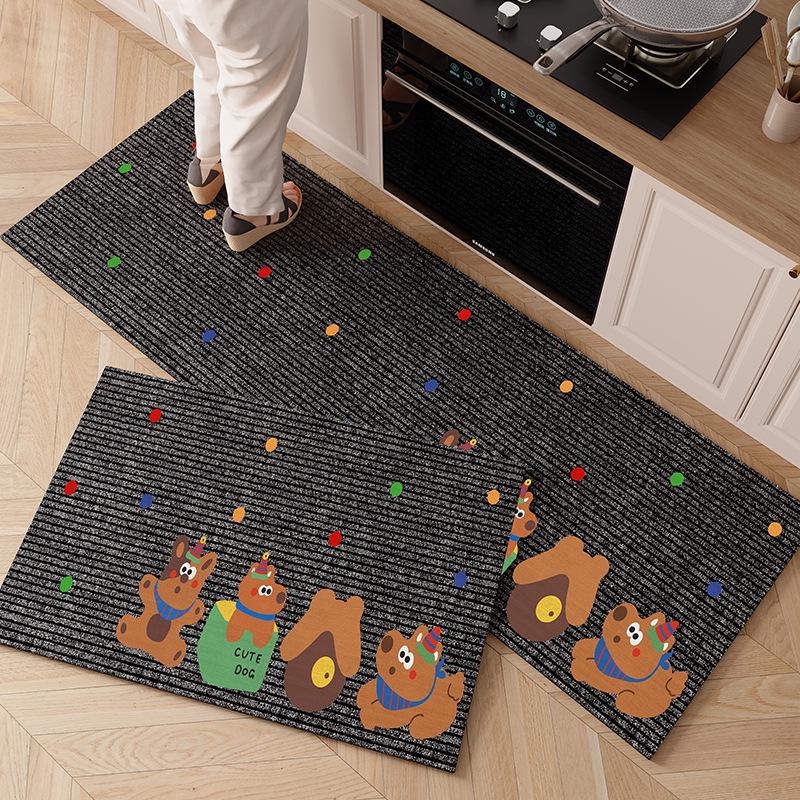 Cartoon Diatomaceous Earth Kitchen Mat: Water & Oil Absorbent, Quick-Drying, Dirt-Resistant, Non-Slip, Wear-Resistant Floor Pad.