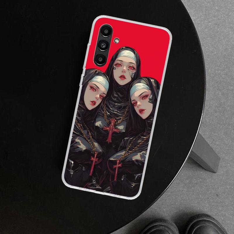 Dark Demon Nun Phone Case Cover for Samsung Galaxy A17 A16 A26 A36 A56 A57 A37 A15 A25 A35 A55 A14 A24 A34 A54 A13 A23 A33 A53 G